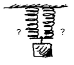 <strong>Use the following figure to answer the question: A spring is stretched 10 cm by a suspended 1-kg block.If two such springs side-by-side are used to suspend the block,so each spring supports half the weight of the block,then each spring will stretch</strong> A)5 cm. B)10 cm. C)20 cm. D)30 cm. E)none of these