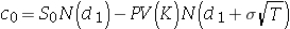 <strong>Which of the following is the correct expression of the Black-Scholes formula?</strong> A) B) C) D)