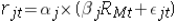 <strong>Which of the following equations is used to estimate beta using regression analysis?</strong> A) B) C) D)