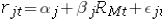 <strong>Which of the following equations is used to estimate beta using regression analysis?</strong> A) B) C) D)