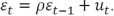 <strong>An AR(1)process is written as</strong> A) B) C) D)