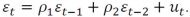 <strong>An AR(1)process is written as</strong> A) B) C) D)