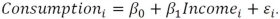 <strong>Suppose you wish to estimate the marginal effect that income has on consumption for in a time-series for a given country.The static time-series model would be specified as</strong> A) B) C) D)