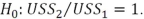<strong>The null hypothesis for the Goldfeld-Quandt test is</strong> A) B) C) D)