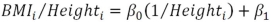 <strong>Suppose you wish to explain variation in body mass index (BMI)by variation in height (in inches)by estimating the model And you suspect heteroskedasticity of the form )You could perform Weighted Least Squares by estimating the model</strong> A) . B) . C) . D) .