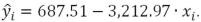 <strong>Suppose you determine the estimated sample regression function to be You would conclude that</strong> A)y<sub>i</sub> is estimated to increase by 687.51 for every one unit increase in x<sub>i</sub>. B)y<sub>i</sub> is estimated to increase by 3,212.97 for every one unit increase in x<sub>i</sub>. C)y<sub>i</sub> is estimated to decrease by 3,212.97 for every one unit increase in x<sub>i</sub>. D) is estimated to equal 3,212.97 when x<sub>i</sub> = 0.