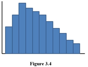 Suppose that you construct the histogram in Figure 3.4. What conclusions would you draw about the data? Explain.
