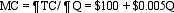 Supply Curve Analysis. Computers.com is a leading Internet retailer of high-performance desktop computers. Based on an analysis of monthly cost and output data, the company has estimated the following relation between its marginal cost of production and monthly output: A. Calculate the marginal cost of production at 100,000, 200,000, and 300,000 units of output. B. Express output as a function of marginal cost. Calculate the level of output at which MC = $1,000, $1,500 and $2,000. C. Calculate the profit-maximizing level of output if prices are stable in the industry at $1,500 per unit and, therefore, P = MR = $1,500. D. Again assuming prices are stable in the industry, derive the firm's supply curve. Express price as a function of quantity and quantity as a function of price.