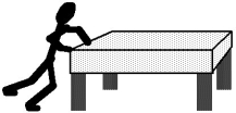 <strong> Mary pushes horizontally on a large, heavy table which is standing alone in the middle of a room, and notes that the table does not move despite the fact that she is pushing on it (see the figure). Why doesn't the table move?</strong> A) Very massive objects, such as the table, are difficult to set into motion because of their large inertia. B) The table pushes back on Mary with a force that is even larger than Mary's pushing force. C) The force of gravity pulls downward on the table, and this force cancels the pushing force. D) A frictional force is also exerted by the floor on the table, and this force is equal and opposite to the pushing force. E) The table exerts a force on Mary, and this force is equal and opposite to the pushing force.