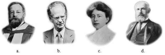 <strong>Which of the individuals pictured studied with Wilhelm Wundt in Germanyand founded the early school of psychology called structuralism? </strong> A)a B)b C)c D)d