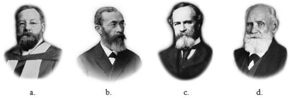 <strong>It took him over ten years to write Principles of Psychology, which had to bepublished in two volumes because it was over 1,400 pages long. Which of theindividuals pictured was the author of Principles of Psychology? </strong> A)a B)b C)c D)d