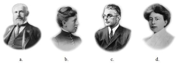 <strong>One of the individuals pictured wrote a textbook titled The Animal Mind andadvocated the scientific study of the mental processes of different animal species.Who was that person? </strong> A)a B)b C)c D)d