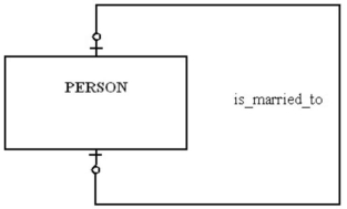 <strong>In the figure shown below,which of the following is true? </strong> A) A person can marry at most one person. B) A person has to be married. C) A person can marry more than one person, but that person can only be married to one person. D) A person can marry more than one person.