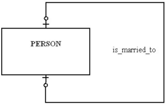 <strong>In the figure shown below, which of the following is true? </strong> A) A person can marry at most one person. B) A person has to be married. C) A person can marry more than one person, but that person can only be married to one person. D) A person can marry more than one person.