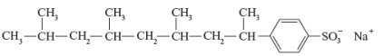 <strong>Suppose the following conversion could occur. Which of the following would correctly describe this conversion? </strong> A) The reactant is nonbiodegradable. B) Both represent detergent molecules. C) The product can be broken down by microorganisms. D) All of the above are correct.
