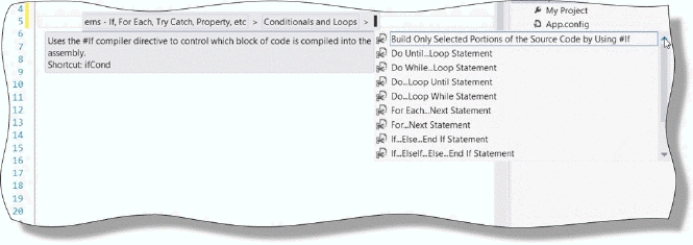 Inserting code ____________________ as shown in the accompanying figure is an effective way to enhance productivity.
