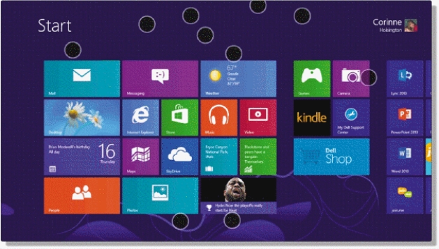 <strong>As shown in the accompanying figure,most Windows 8 computers have a 10-point ____ display with a larger track pad. </strong> A) multitouch B) tabbed C) multigesture D) quick tile