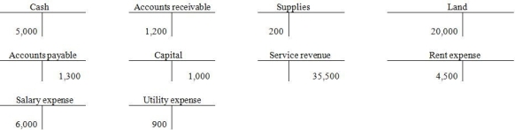 At the end of a month, a business shows the following balances in its ledger.    Please use this data to prepare a trial balance.   