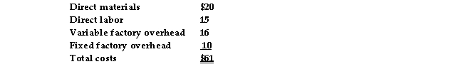 <strong>Reagan Company manufactures a part for its production cycle. The costs per unit for 10,000 units of this part are as follows:   The fixed factory overhead costs are unavoidable. Assuming no other use of their facilities, the highest price that Reagan Company should be willing to pay for the part is:</strong> A) $35 B) $45 C) $51 D) $41 <div style=padding-top: 35px> 