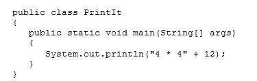 <strong>What is the output of the following code snippet? </strong> A) 4 * 412 B) 4412 C) 1612 D) 28