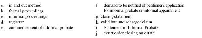MATCHING An officer of the court who is authorized to act in place of a judge in informal probate