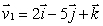 Let and Find a vector which is perpendicular to and to find an equation of the plane through the point (1, 2, -1)and with normal vector perpendicular to both and .Express your answer in the form