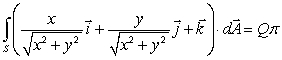 Let S be the cylinder .Find Q if .