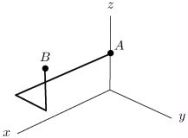 If , compute where C is the curve from A(0, 0, 3)to B(2, 1, 5)shown below. Hint: messy computation can be avoided.