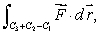Consider the two-dimensional vector field Write down parameterizations of the three line segments C<sub>1</sub>, C<sub>2</sub>, and C<sub>3</sub> shown in the figure below. Use your parameterizations to compute the line integral by finding and