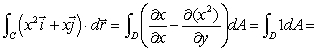 On an exam, students were asked to evaluate , where C has the parameterization .One student wrote: Using Green's Theorem, Area of the semi-circle = . Do you agree with the student?