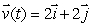 Let be a constant velocity field. Find the flow line of that passes through the origin at time t = 2.