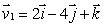 Let and Find a vector which is perpendicular to and to find an equation of the plane through the point (1, 2, -1)and with normal vector perpendicular to both and .Express your answer in the form