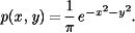 An arrow strikes a circular target at random at a point (x, y), using a coordinate system with origin at the center of the target.The probability density function for the point where the arrow strikes is given by What is the probability that the arrow strikes within 0.45 feet of the center of the target.