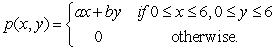 Find the condition on the non-negative constants a and b for p(x, y)to be a joint density function, where