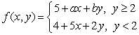 Determine the values of a and b such that the following function is continuous everywhere.
