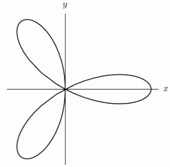 Find the area inside the three-petal rose shown in the following figure.Round to 2 decimal places.