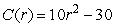The function gives cost in dollars of producing r items.What is the marginal cost of increasing r by 1 item from the current production level of r = 6?