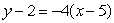 <strong>Given the following data about a function f(x), the equation of the tangent line at x = 5 is approximated by </strong> A) B) C) D)
