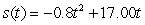 <strong>A golf ball thrown directly upwards from the surface of the moon with an initial velocity of 17.00 meters per second and will attain a height of meters in t seconds.Find a formula for the velocity of the golf ball at time t.</strong> A) meters/sec B) meters/sec C) -1.36 meters/sec D) meters/sec