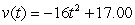 <strong>A golf ball thrown directly upwards from the surface of the moon with an initial velocity of 17.00 meters per second and will attain a height of meters in t seconds.Find a formula for the velocity of the golf ball at time t.</strong> A) meters/sec B) meters/sec C) -1.36 meters/sec D) meters/sec