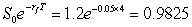 A The formula is   In this case and       The correct answer is therefore A.
