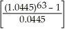 (1.0445) b)Total deposits = (167)× 63 = $10 521