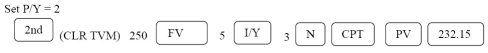 Let the focal date be now; i = 0.05 ÷ 2 = 0.025; m = 2 For the obligation: For the payment: 800 n = = = Programmed solution: