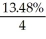 PV = 3500.00; i = = 0.0337 October 31,2002 - July 31,2016 contains 13 years,9 months. n = 13 * 4 + 9/12 * 4 = 52 + 3 = 55 FV = 3500(1 + 0.0337)<sup>55</sup> = 3500(6.1901104)= 21 665.39