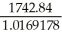 Legal due date: November 2,2013 Interest period: July 30- November 2 = 95 days S = 1742.84; r = 0.065; t = P = = = = $1713.85
