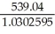 S = 539.04; r = 0.114; t =   P =   =   =   =   = $523.19