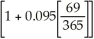 Let the size of the single payment be $x. At the agreed focal date (170 days now): 1610   + 725   +   = x   The size of the single payment is $3067.99.
