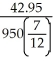 I = 42.95; P = 950; t = r = = 0.0775 = 7.75%