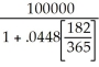 a) S = 100 000.00; r = 0.0468; t =   P1 =   = $97 719.63 The investment dealer paid $97 719.63 for the T-Bill. b) S = 100 000.00; r = .0448; t =   P2 =   = $97 814.95 Profit = 97 814.95 - 97 719.63 = $95.32 Tracey's profit was $95.32