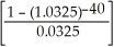 PVn = 2700.00 = 2700.00(22.2084332) = $59962.77 Interest = 2700.00(40) - 59962.71 = 108000.00 - 59962.77 = $48037.23